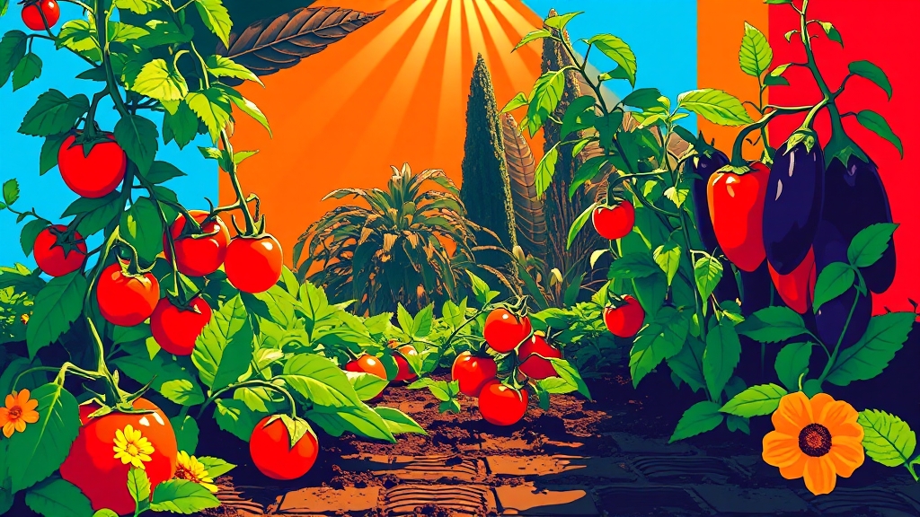 재배 환경별 작물 추천 (popart 스타일)