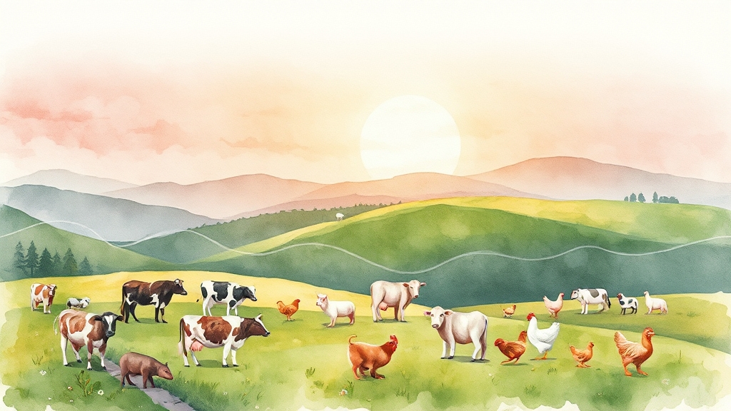 가축 사육 증감 요인 (watercolor 스타일)