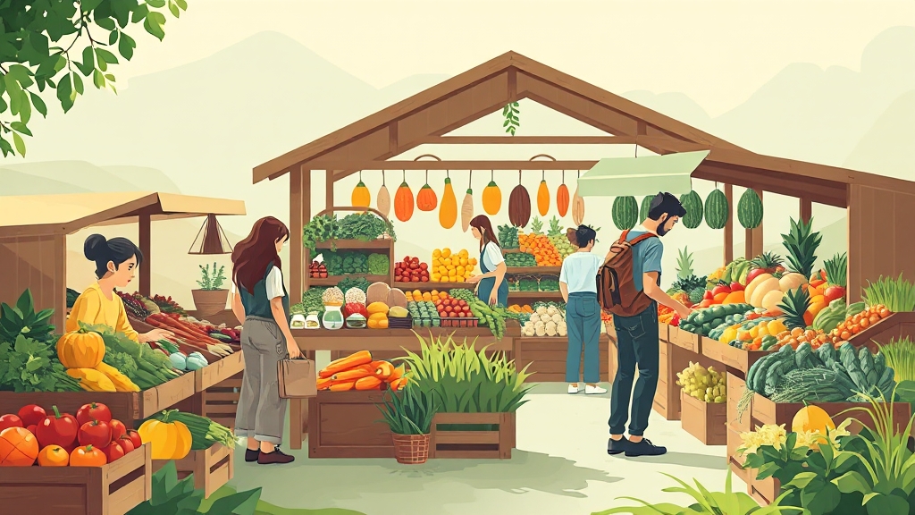 산지 직송 시장 동향 분석 (illustration 스타일)