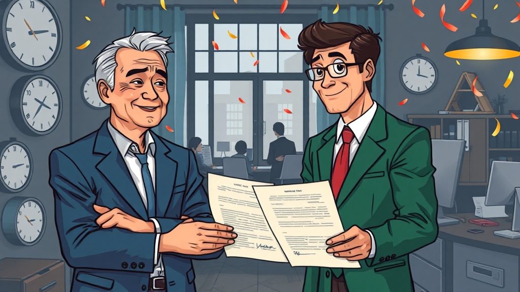 퇴직금 지급기한, 연장될 수도 있나요? (cartoon 스타일)